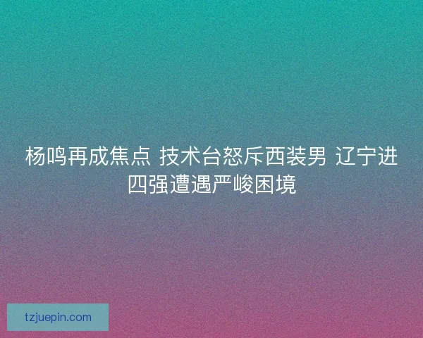 杨鸣再成焦点 技术台怒斥西装男 辽宁进四强遭遇严峻困境