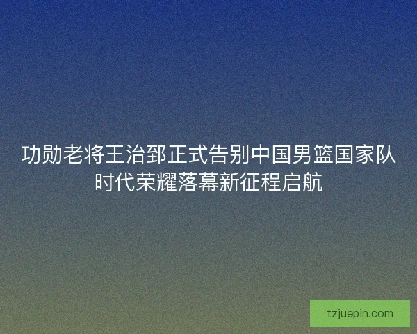 功勋老将王治郅正式告别中国男篮国家队时代荣耀落幕新征程启航