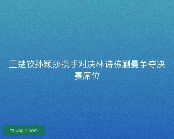 王楚钦孙颖莎携手对决林诗栋蒯曼争夺决赛席位